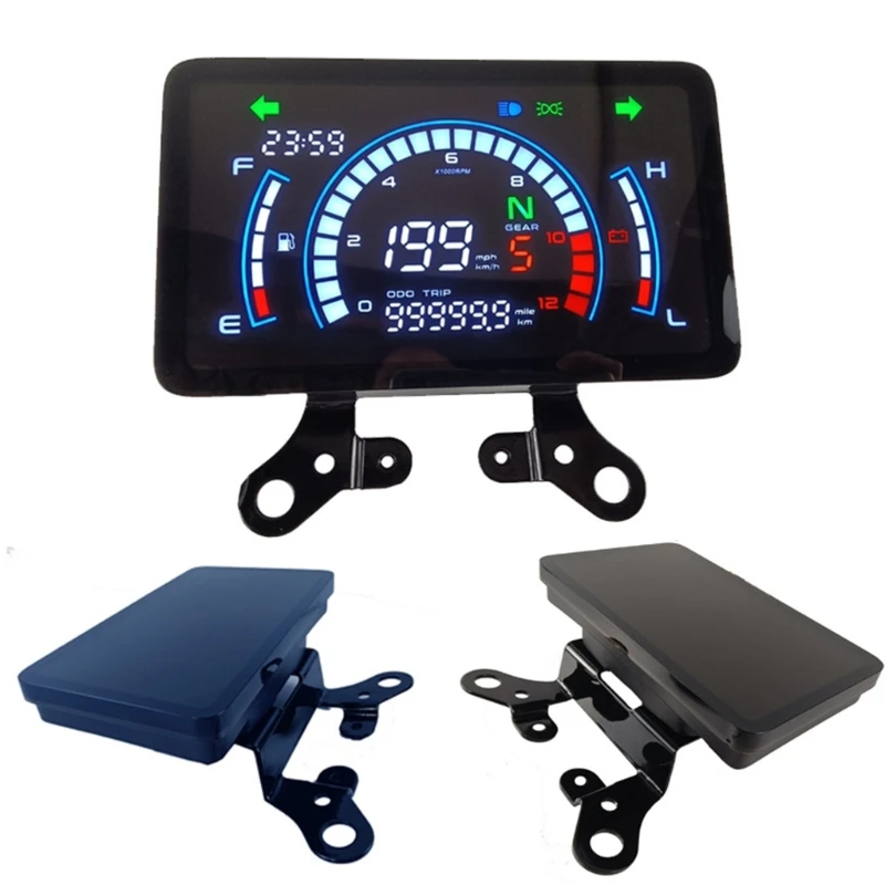 Motorcycle Digital Instrument Panel LED Tachometer 12V Speed and Mileage Display Suitable for 150 Bikes Enthusiasts