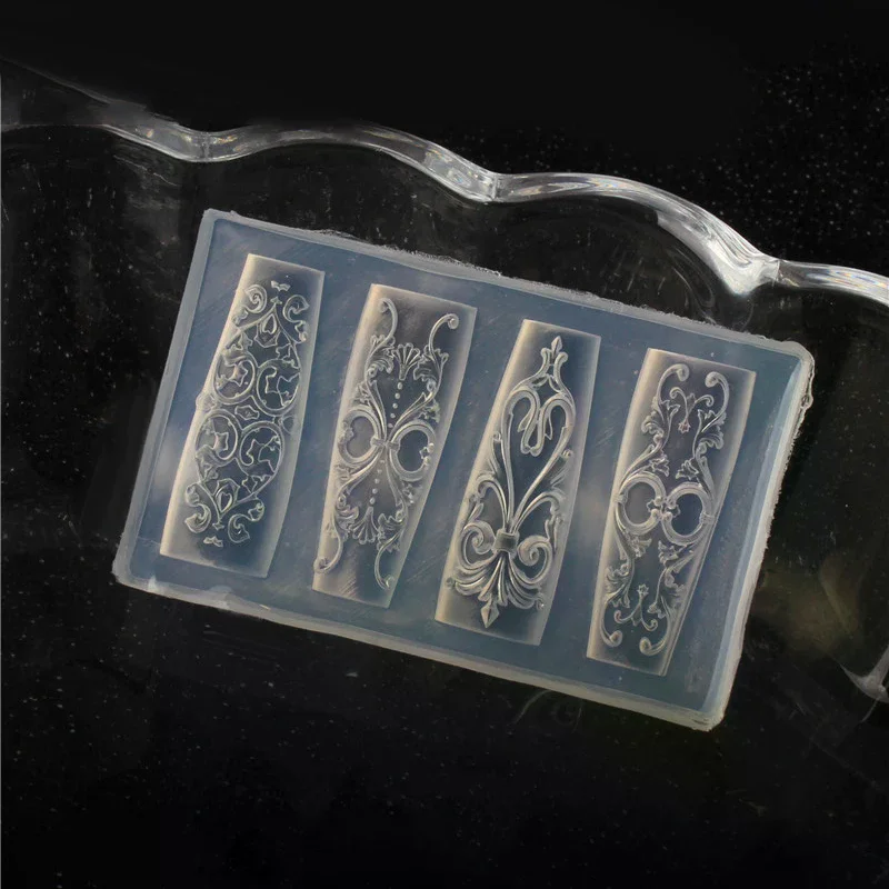 Nail Mold Silicone Retro Pattern Nail Art Decorations Baroque Style Relief Design Nail Art Template Stereoscopic Manicure Tools