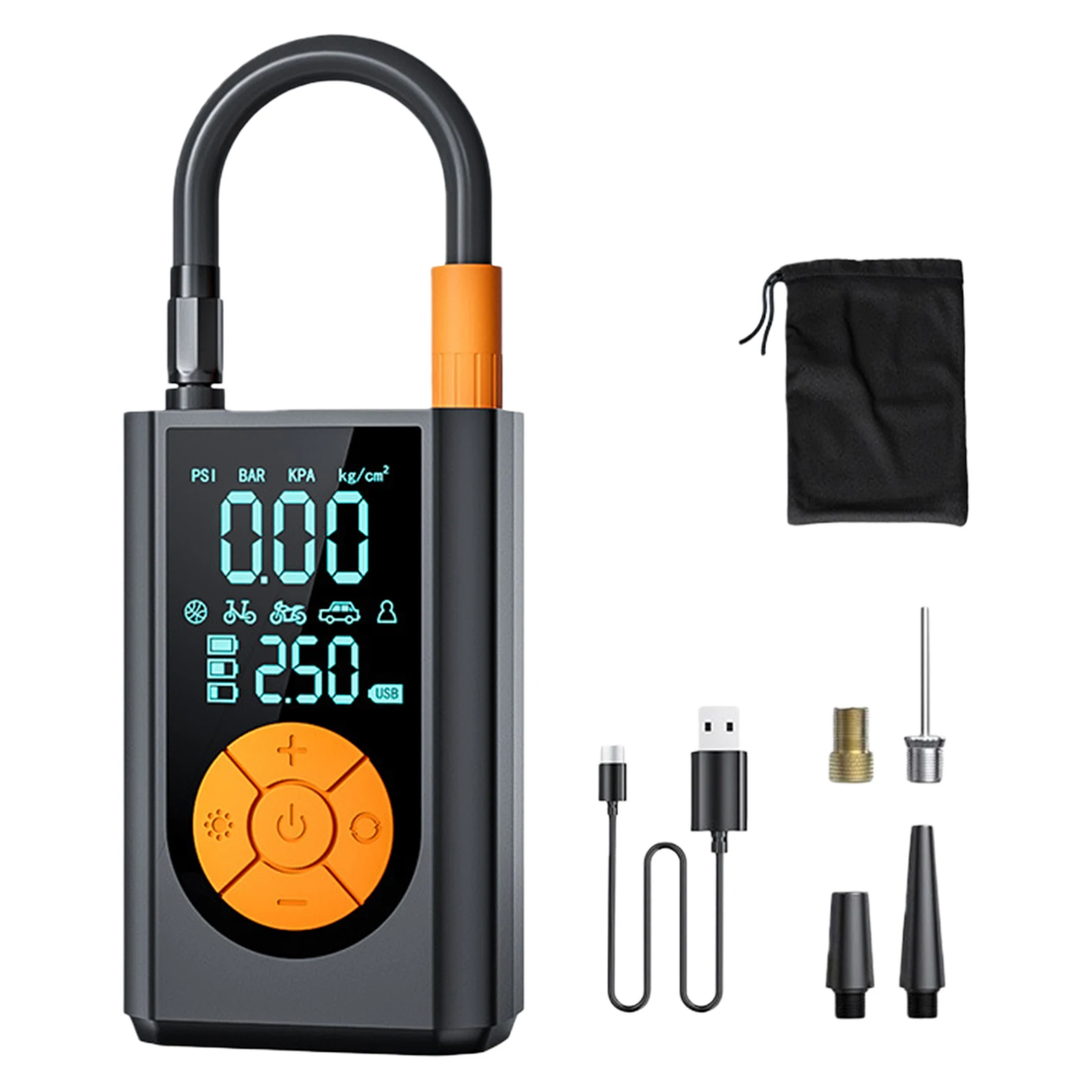 Portable Air Compressor with Digital Gauge Air Pump with Rechargeable Battery for Car Motorcycle Bicycle Balls and More