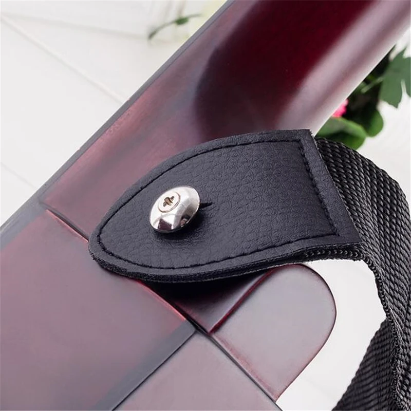 Leather Adjustable Guitar Strap Shoulder Belt For Acoustic Electric Guitar Bass Black Practical Instrument Part Music Accessory