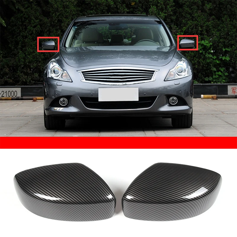 Rückspiegelkappen, Seitenspiegelabdeckung, Zierleisten-Aufkleber, Rückspiegelgehäuse-Zierleisten-Zubehör für Infiniti G25 G37 G37x V36 2009-2013