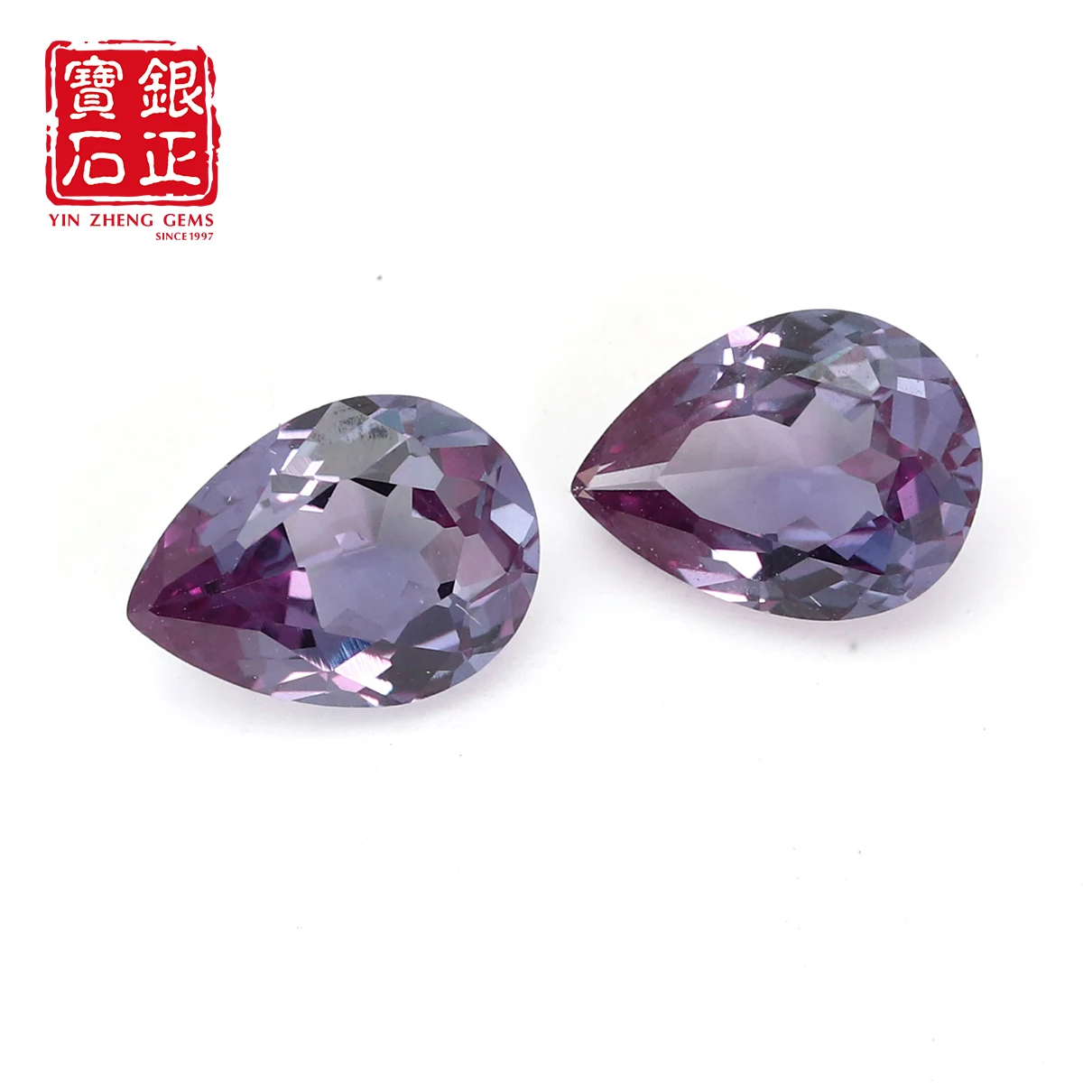 YinZheng Red Bottom Pear Cut Lab Alexander Alexandr Czochralski Corundum Can Be Provided Certificate Lab Grown Alexander