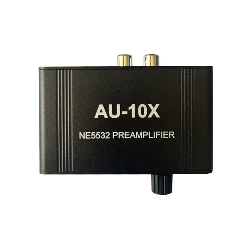 ●AU-10X NE5532 Stereo Audio Signal Pre-Amplifier Amp Headphone Amplifier Board Gain 20Db 3.5MM Volume Control EU Plug