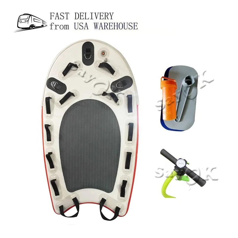 Large Inflatable Rescue Sled Floating Mat Inflatable Surfing Board Inflatable Jet Ski Rescue Board With Customized Logo
