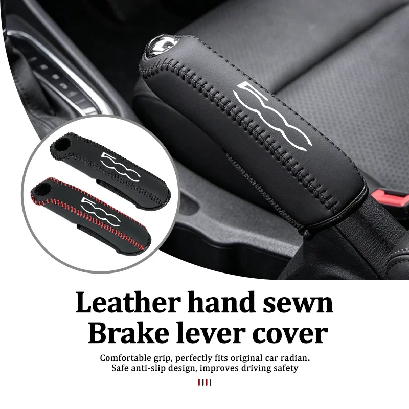 Car Handbrake Cover Anti Slip Sleeve Wear Resistant Hand Brake Grip For Fiat Abarth 500 Tipo Palio Bravo Punto Auto Accessories