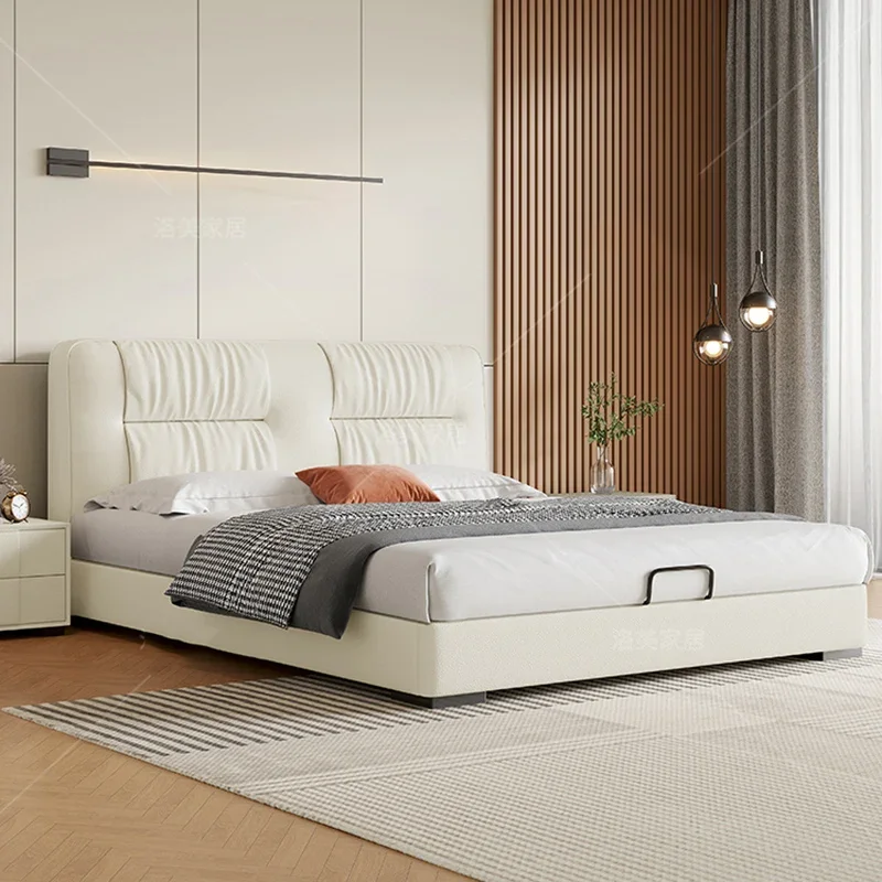 

Luxury Queen Aesthetic Bed Table Storage Double King Size Bed Frame Girls Recamaras King Size Completas Home Furniture