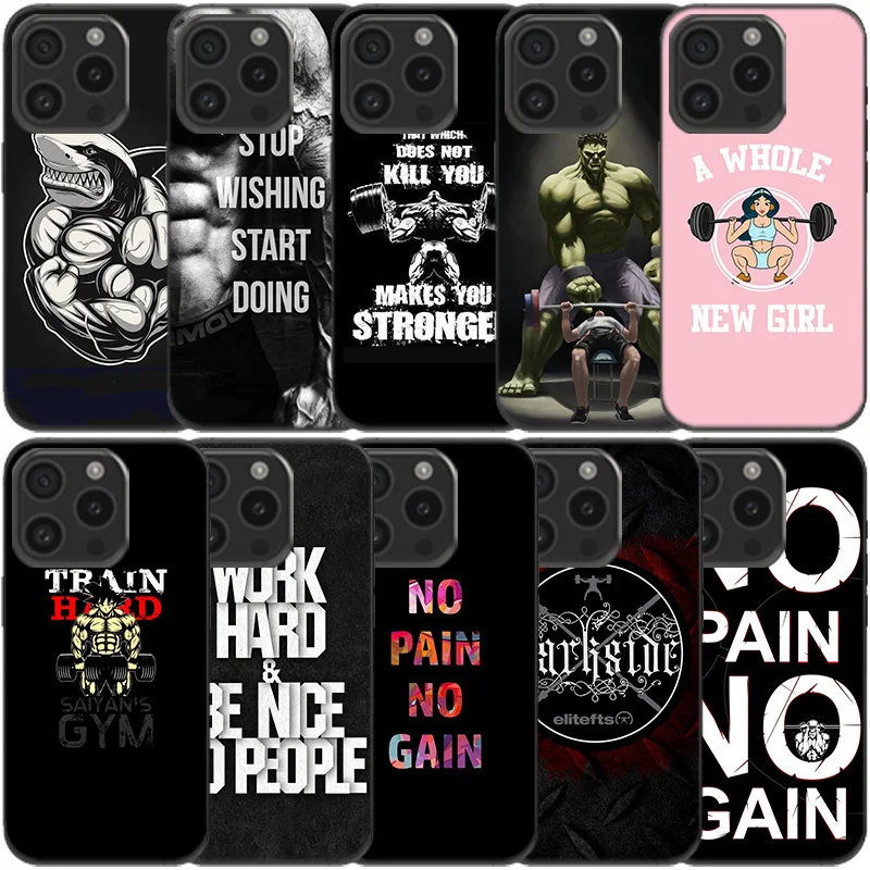 Bodybuilding Gym Fitness Muscles Clear Phone Case For Apple iPhone 12 13 Mini 11 14 15 16 Pro Max Cover XS MAX XR Soft