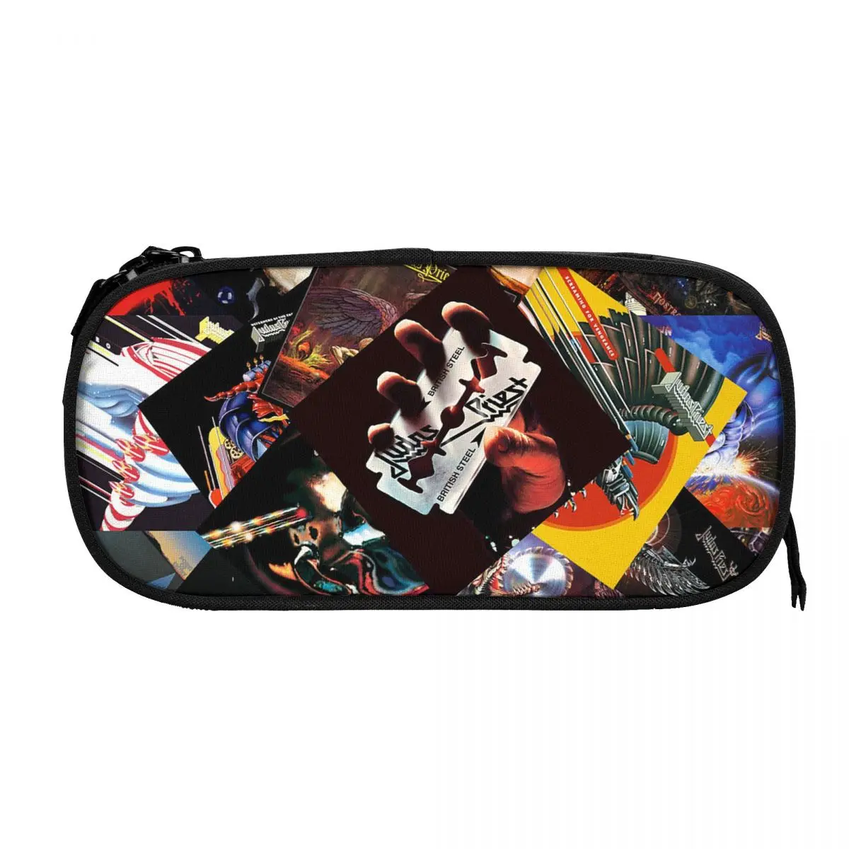 J-Judas Priest Big Capacity Pencil Pen Case Office College School Large Storage Bag Pouch Holder Box Organizer