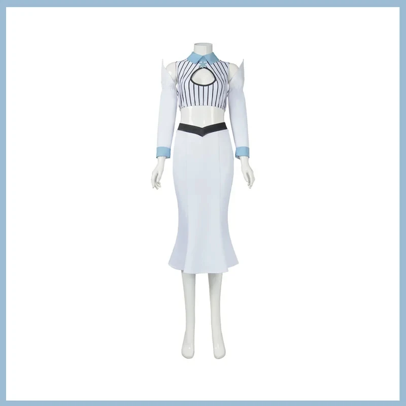 5;e,8\v,5/XQAnime Bleach Inoue Princess Orihime Cosplay Costume White Tops Skirt Uniform Wig Adult Woman Sexy Carnivalf,5'h\8/m' view 5