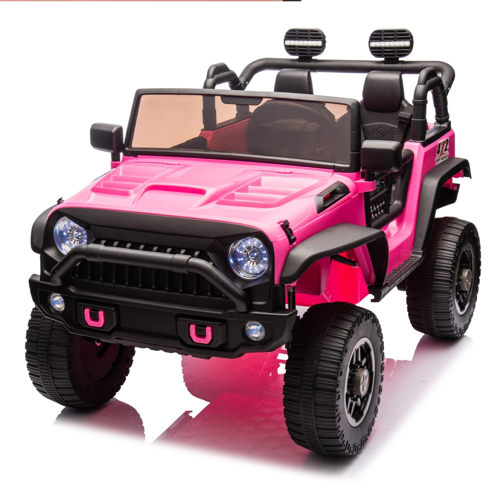 24V 2-Seater Kids Ride On Truck Car with Remote Control 400W Motor LED Lights MP3 Bluetooth 4-Wheel Suspension Off-Road Toy