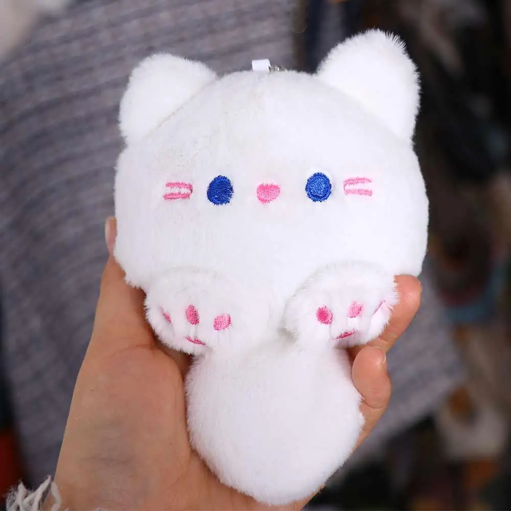 ぬいぐるみ猫キーホルダー、音鳴りPPコットン製猫ぬいぐるみキーリング、サウンド付き車キーホルダー、ぬいぐるみ猫人形ペンダント