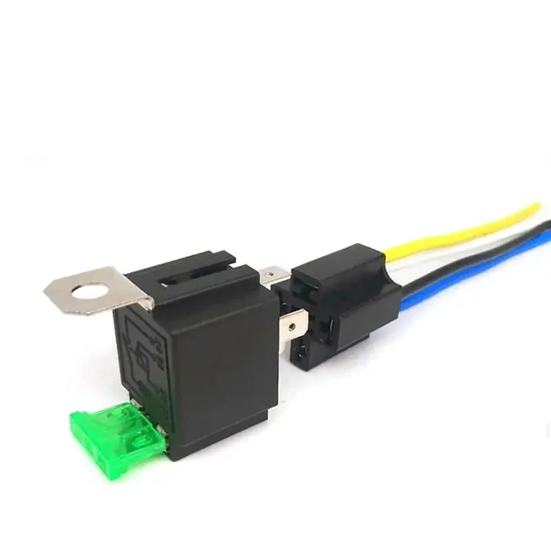 4P 5P Auto Motor Relay 30A DC12V 24V Normally Open Contacts Fused Relay with Metal Bracket Automotive Lamp Fuse Car relais