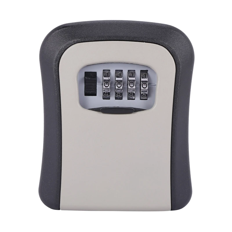 BAAY 3X Key Lock Box Wall Mounted Aluminum Alloy Key Safe Box 4 Digit Combination Key Storage Lock Box Indoor Outdoor