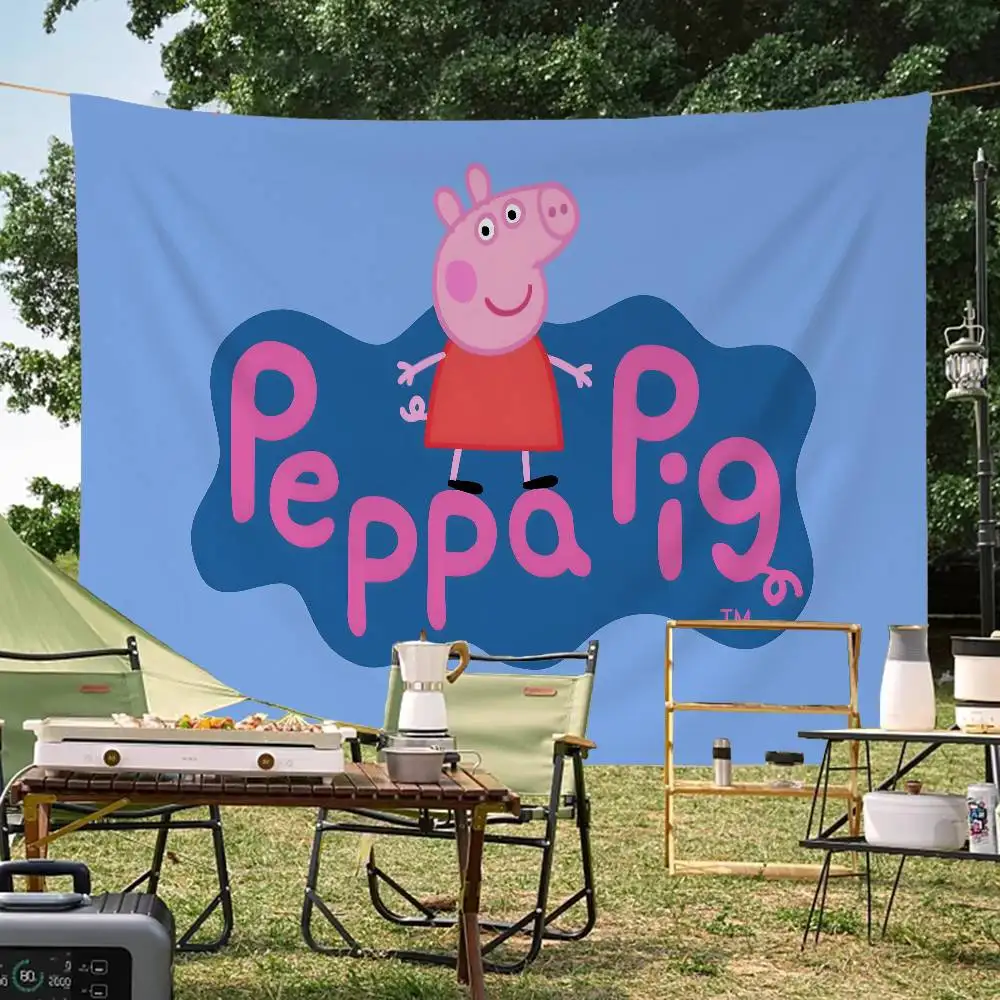 P-PeppaS P-PigS Cartoon Retro Flags Multiple Choice Living Studio Booth Interior Decoration Banner