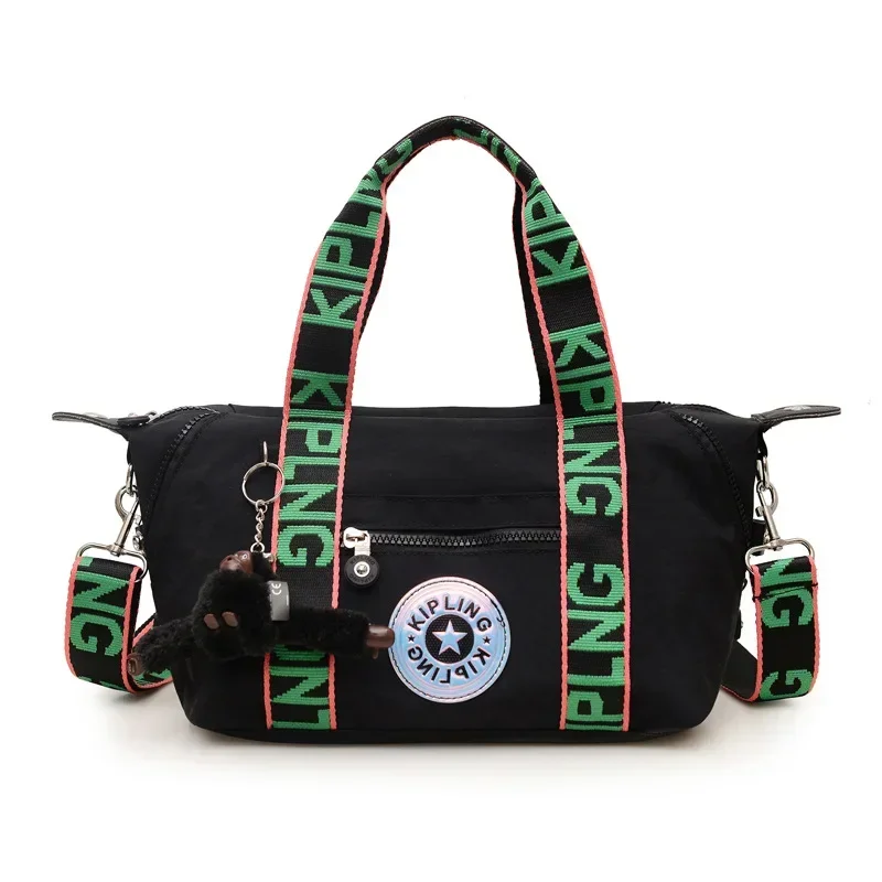 

2025 Water-Repellent Nylon Crossbody Bag - Women's Ultra Light Shoulder Purse with Monkey Charm, Fashion Sling Bag for Outing