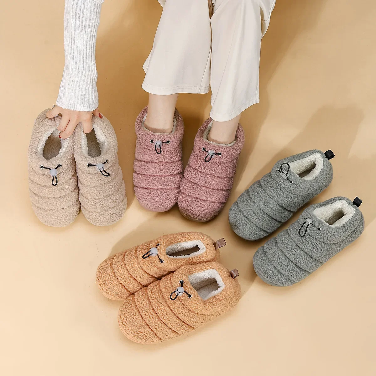 Big Size Full Cover Indoor Cotton Slippers For Women Men Autumn Winter House Shoes Keep Warm Soft Plush Couples Leisure Footwear view 6