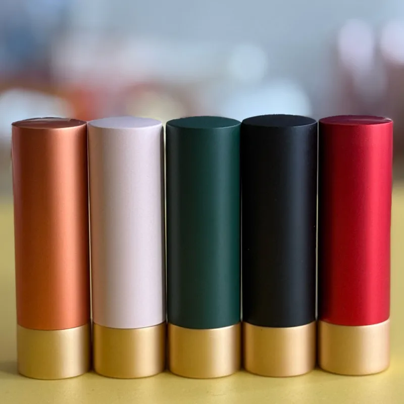 

Green/Black 12.1mm Empty Portable Aluminum Pink Lipstick Tube DIY Round Lip Balm Container Lipstick Shell Packaging