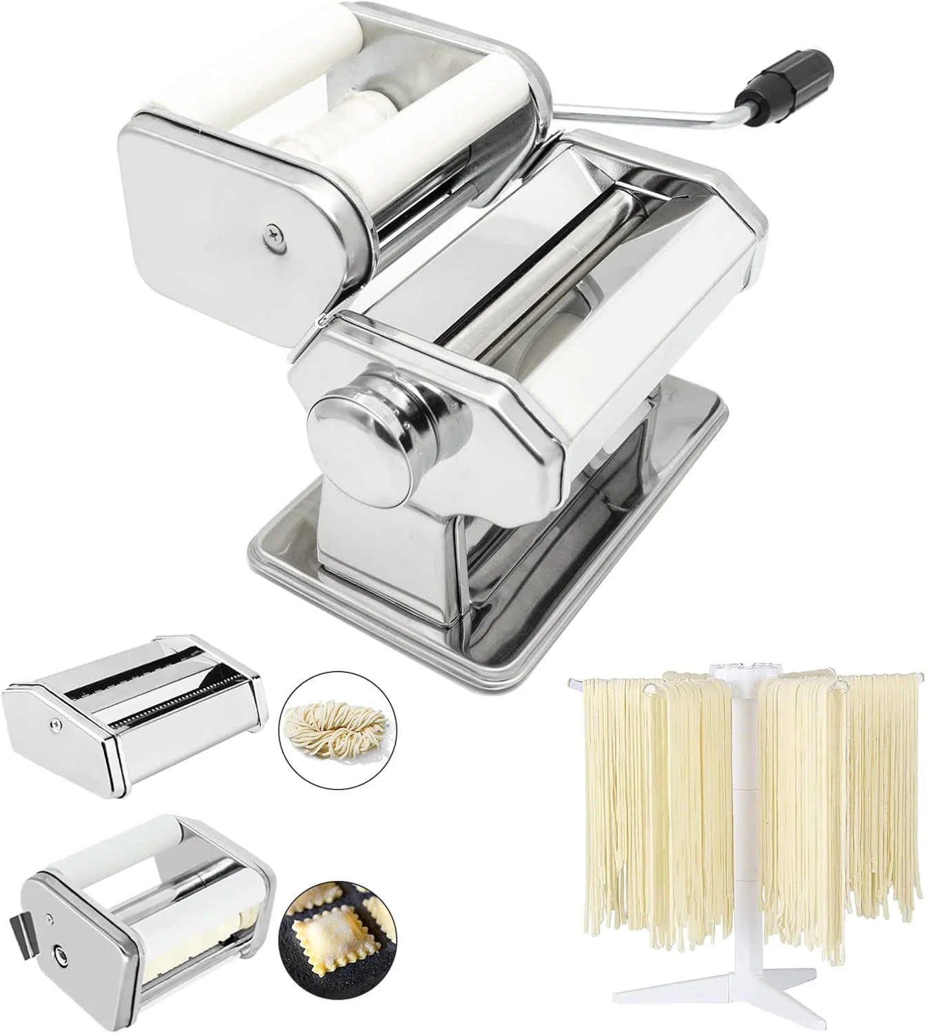 Set para hacer pasta con accesorio para raviolis y tendedero