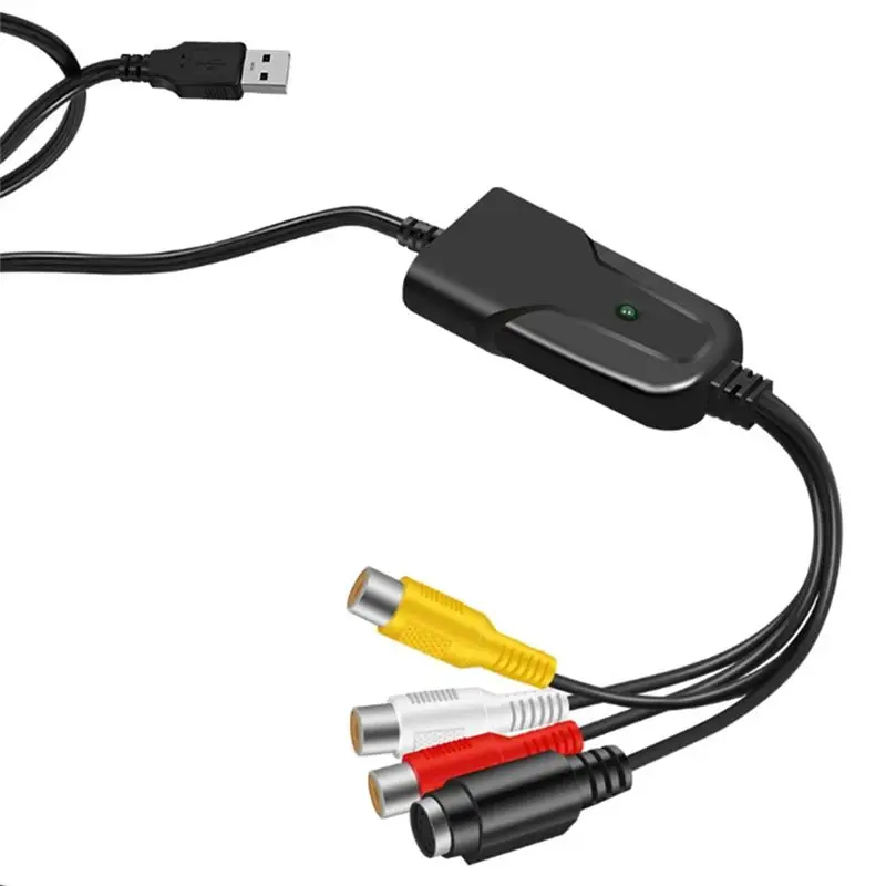 ABZZ-USB 2.0 Video Capture Card AV RCA Digital To USB Converter Portable Adapter Video Cable For DV/VHS TV DVD Home Use Win 7 Du