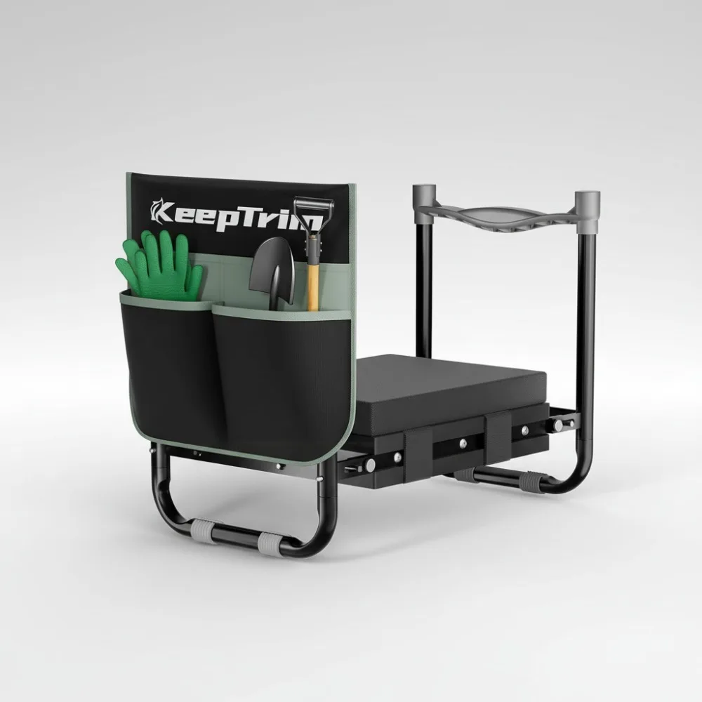 

Foldable Garden Kneeler Seat 400LBS Heavy Duty Ergonomic Kneeling Bench with Tool Pouch for Seniors Gardening