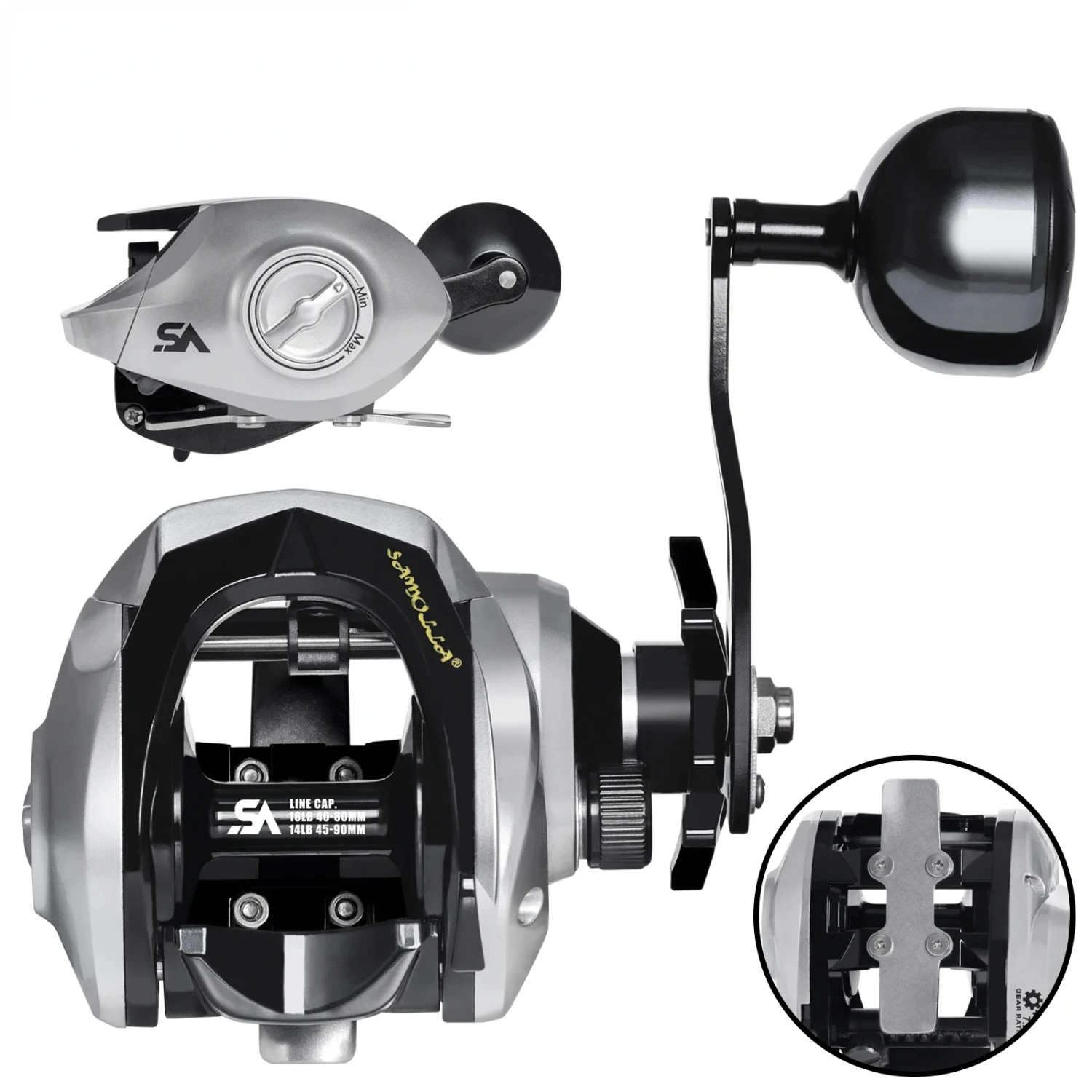 New New Large  Baitcasting Fishing Reel Saltwater Waterproof Sea Fishing 6.3 1 15KG Drag Catfishing Trolling Metal Base