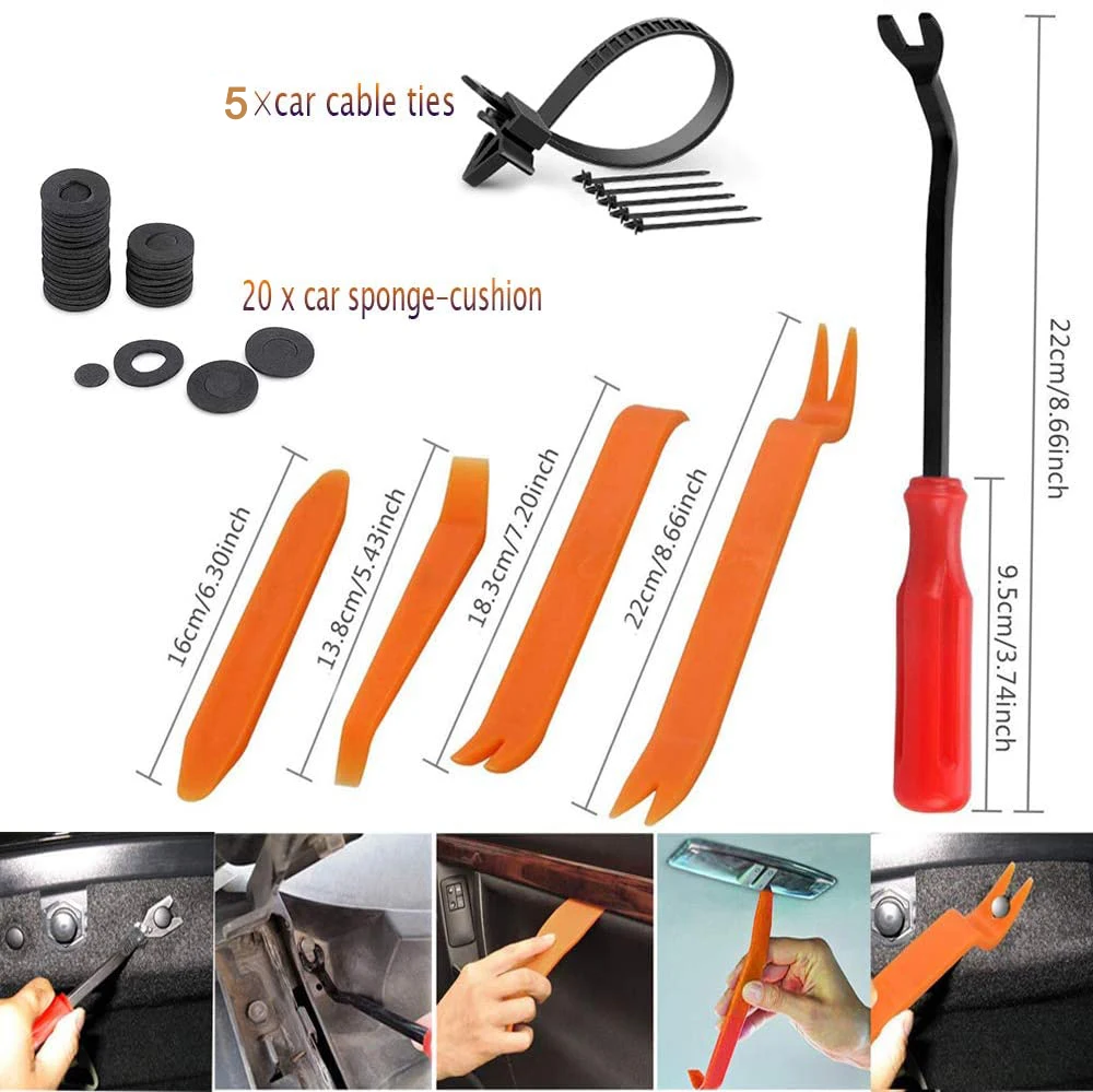 Auto Bumper Retainer Clips Car Plastic Rivets Fasteners Push Retainer Clips Kit Door Trim Panel Fender Clips With Cable Ties