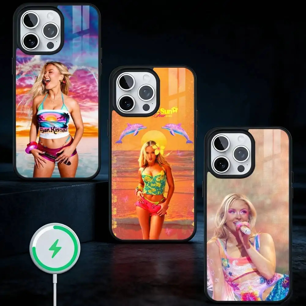 

Singer Zara L-Larsson M-Midnight Sun Phone Case For iPhone17,16,15,14,13 Plus,Pro Max Magnetic For Magsafe Wireless Charging