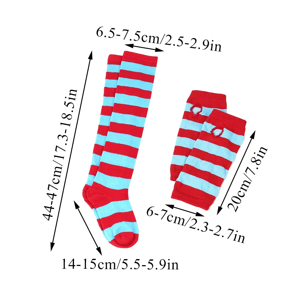 1 مجموعة النساء شريط قفازات أكثر من الركبة الفخذ العليا جوارب الشتاء محبوك قفازات شريط الشتاء الدافئة طويلة الجوارب مجموعة الاطفال هدية