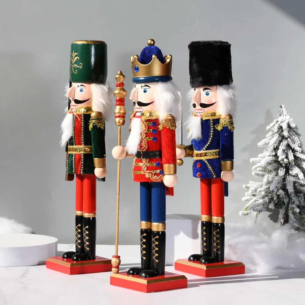 Wooden Nutcracker nament Christmas Decor Vintage Traditional Figure Home Office Car Desktop Gift Xmas Nutcrackers Craft