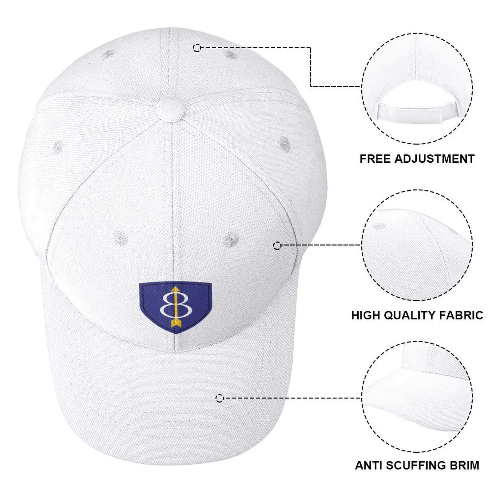 8th Infantry Division Baseball Cap Luxury Man Hat Snap Back Hat Uv Protection Solar Hat Mountaineering Girl'S Hats Men's