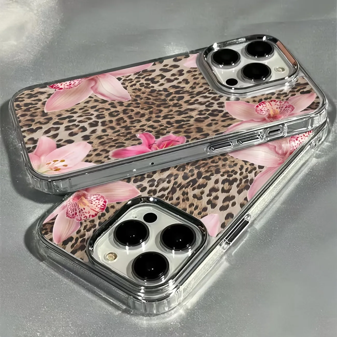 Leopard Print Lily Flower Transparent Phone Case For iPhone 17 Pro Max Air X XR XS Max 16 15 14 13 12 11 7 8 Plus 16E 17E Cover - view 2