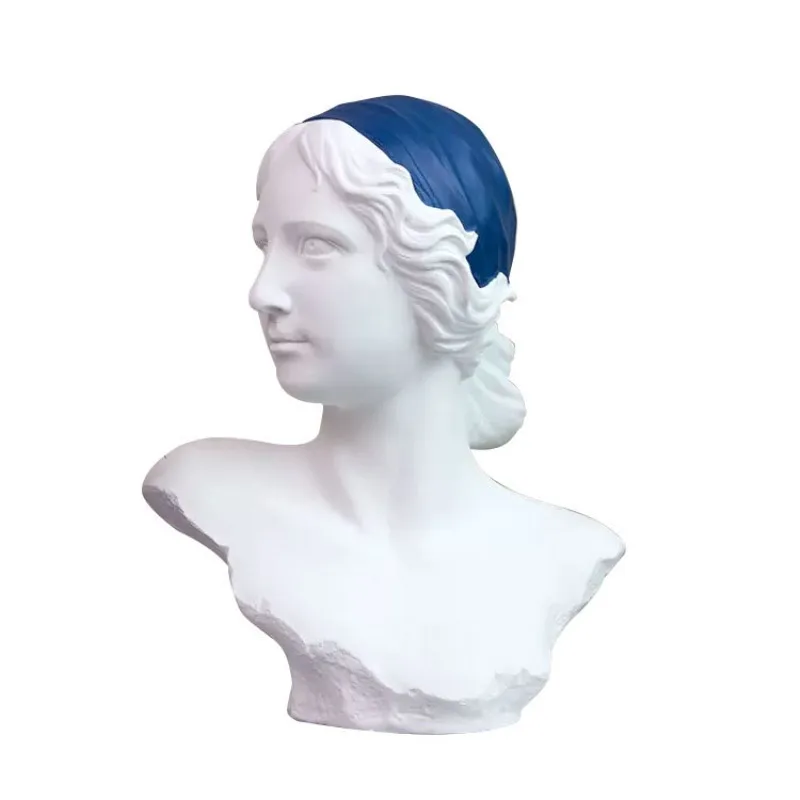 European-style blue girl figure art statue ornament, B & B living room hotel sales department decoration