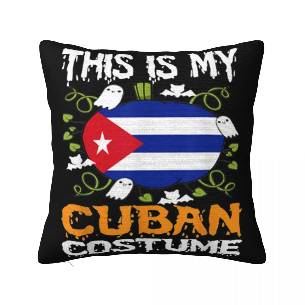 Official Cuban Costume Funny Flag Halloween Cuba Woman Good Quality Punk Middle Aged Crewneck Pillow Case