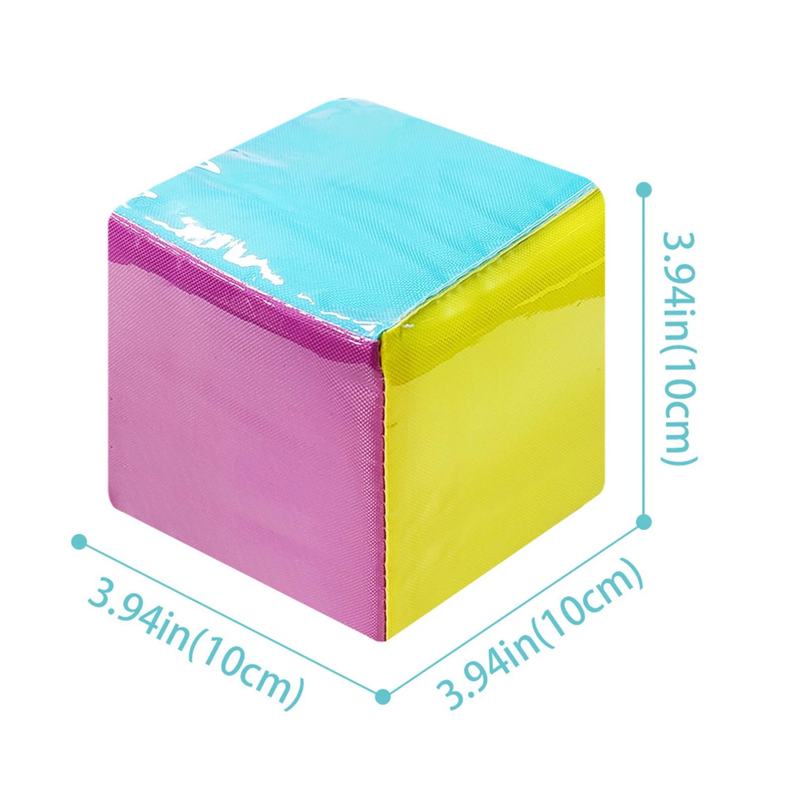 Early Education Learning Cube 3.9 inch Large Dice Plush Cube with Pocket DIY Classroom Foam Dice for for Teaching Blocks Toys