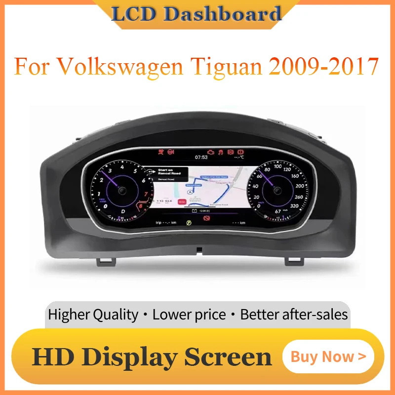 

Latest Upgrade 10.25" LCD Speed Meter Interior Dashboard For Volkswagen Tiguan 2009-2017 Digital Instrument Cluster CockPit