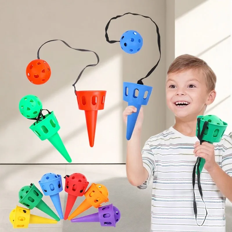 Throwing Catching Game Set - Receiving Ball Sensor Trainer Outdoor Toy for Children's Hand Eye Coordination Training