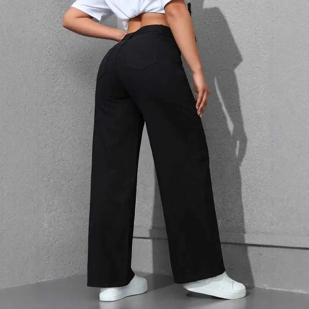 

Джинсовые широкие брюки Waed Distred, женские уличные джинсы, повседневные удобные брюки с высокой талией для женщин