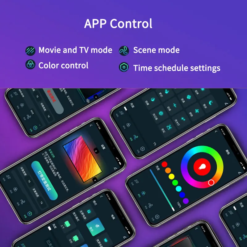 Tira de luz inteligente con Graffiti APP TV HDMI, luz de fondo sincronizada, transmisión y atmósfera de control de voz colorida