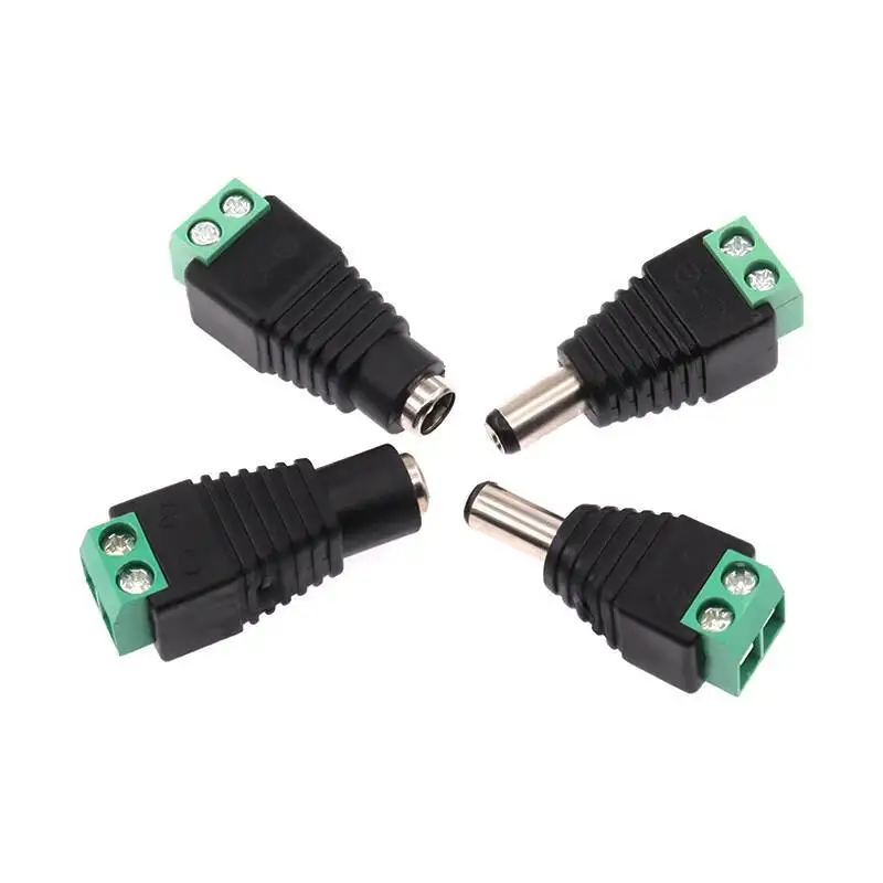 2 Stück DC5.5*2.5/2.1mm Adapter DC-Stromstecker Männlich Weiblich Überwachungskamera Lötfreie Buchse – Detail 2