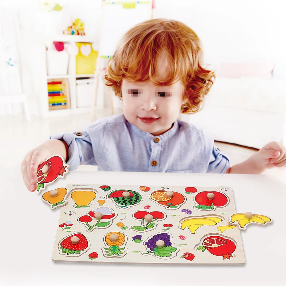 2 set 2 Sets Fruit Jigsaw Kids Plaything Bright Color Lightweight Educational Puzzles Child Jigsaw Puzzle Funny Kid Puzzle Game