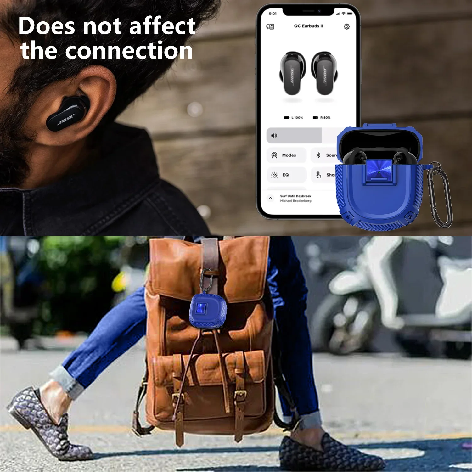 Suitable For BOSE QuietComfort Ultra Earbuds/QuietComfort 2 Gen / Ultra Case Cover with Hook Pushbutton Switch Protection Case