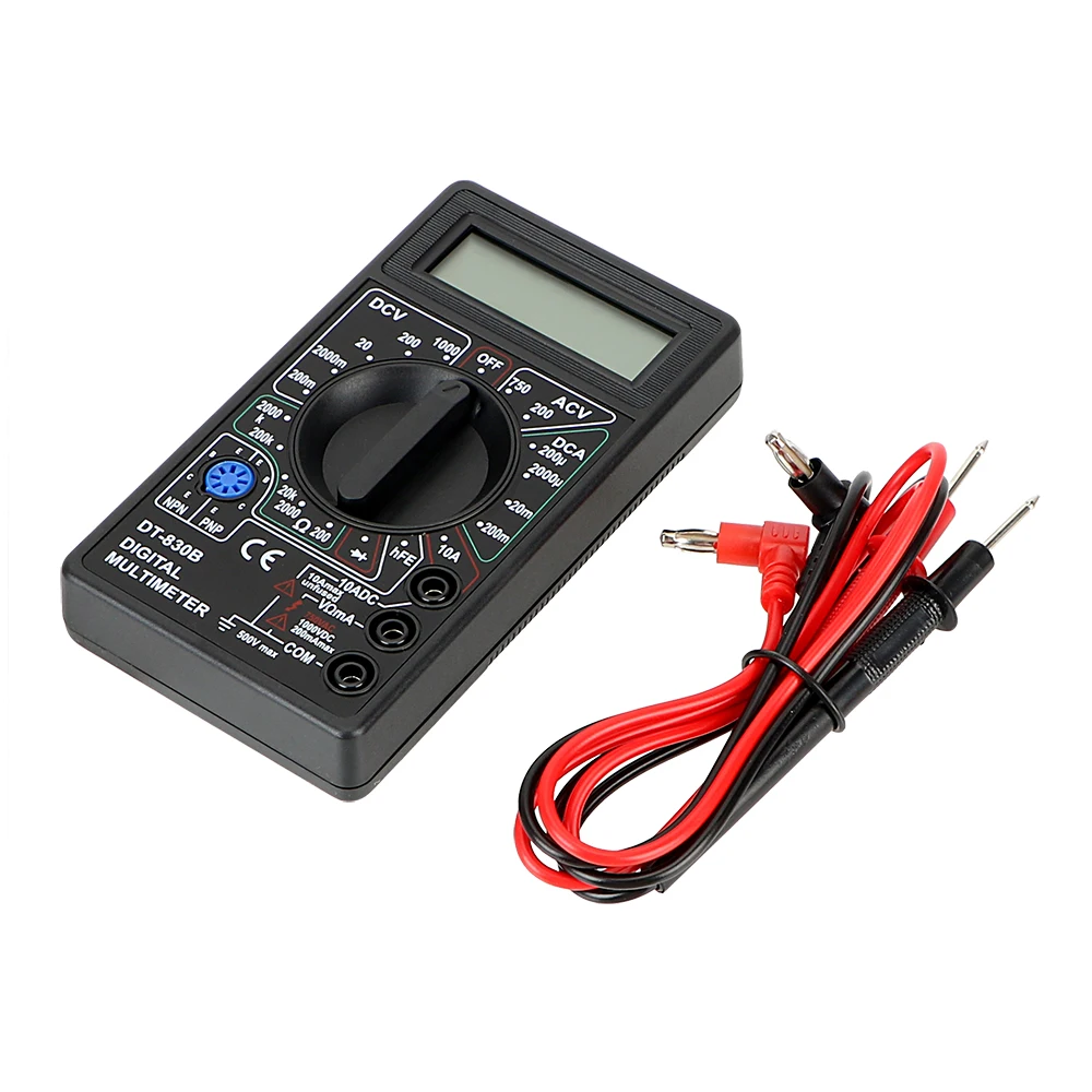 DT-830B Ohmmeter Volt Tester Electrical Instrument Multimeter Analysis Instrument LCD Auto Range Digital Voltmeter
