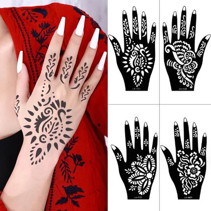 Handback Hollow Tattoo Stickers Semi Permanent Painting Template Henna Body Art Fake Tattoos Fake Flash Tattoos Tattoo Stickers