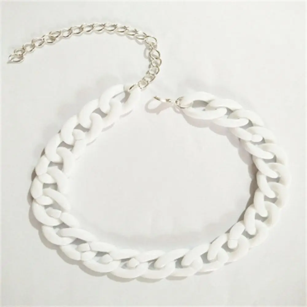 Vintage Acrylic Link Chains Necklaces For Women Men Colorful Plastic Chain Long Choker Necklace Pendants Women Punk Jewelry Gift