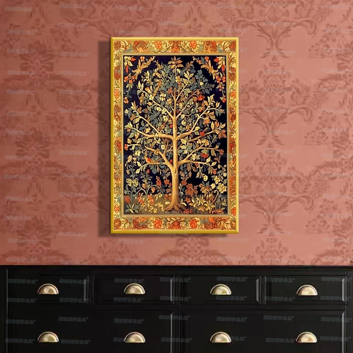

2025 Needlework Cross stitch kit,William Morris Life Tree Printed Pattern Embroidery Painting Handwork Birthday Gift Wall Decor