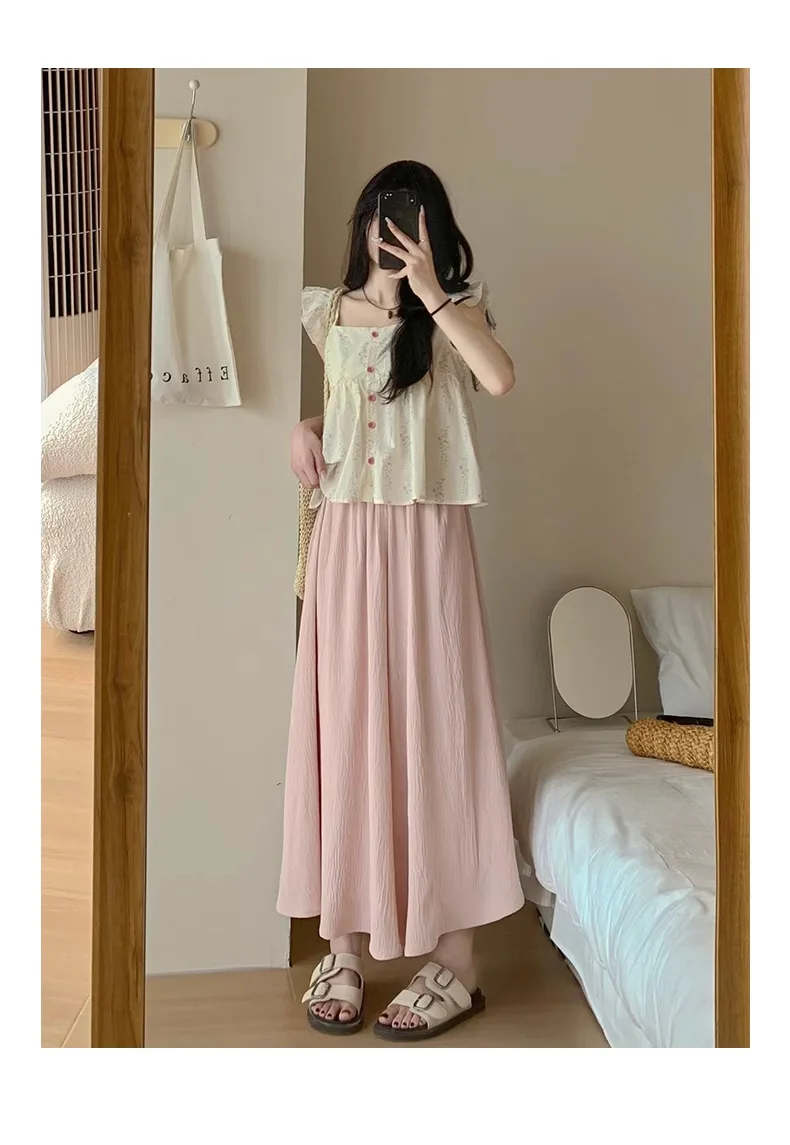 Pantalones de pierna ancha largos para mujer invierno de doble cubierta de lana de longitud completa flocado acanalado suave ropa de casa acolchado elasticidad con bandas acogedor