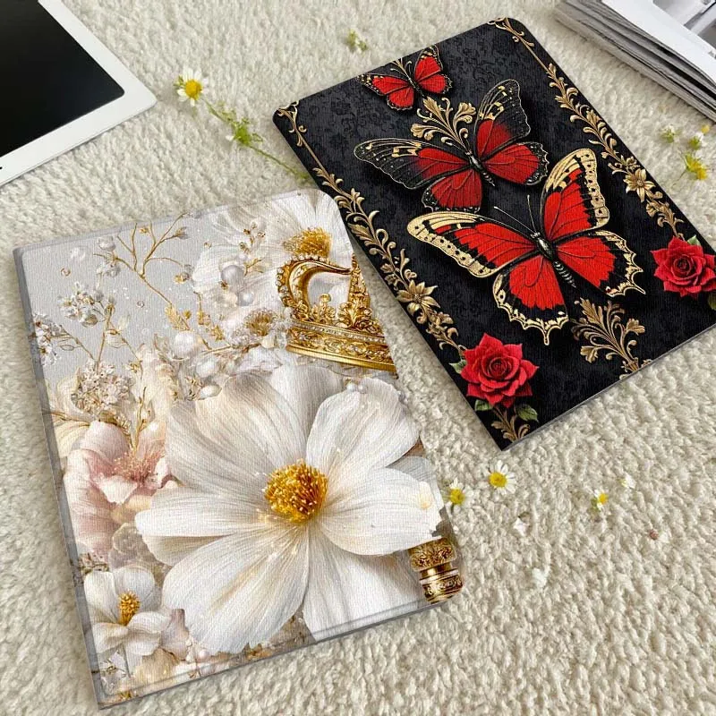 

Чехол-подставка Golden Crown White Flowers Gift для планшетов Xiaomi Redmi Mini Pad SE K 2 4 5 6 7 8 2023 2025 11 8.8 11.2 10.1 Pro