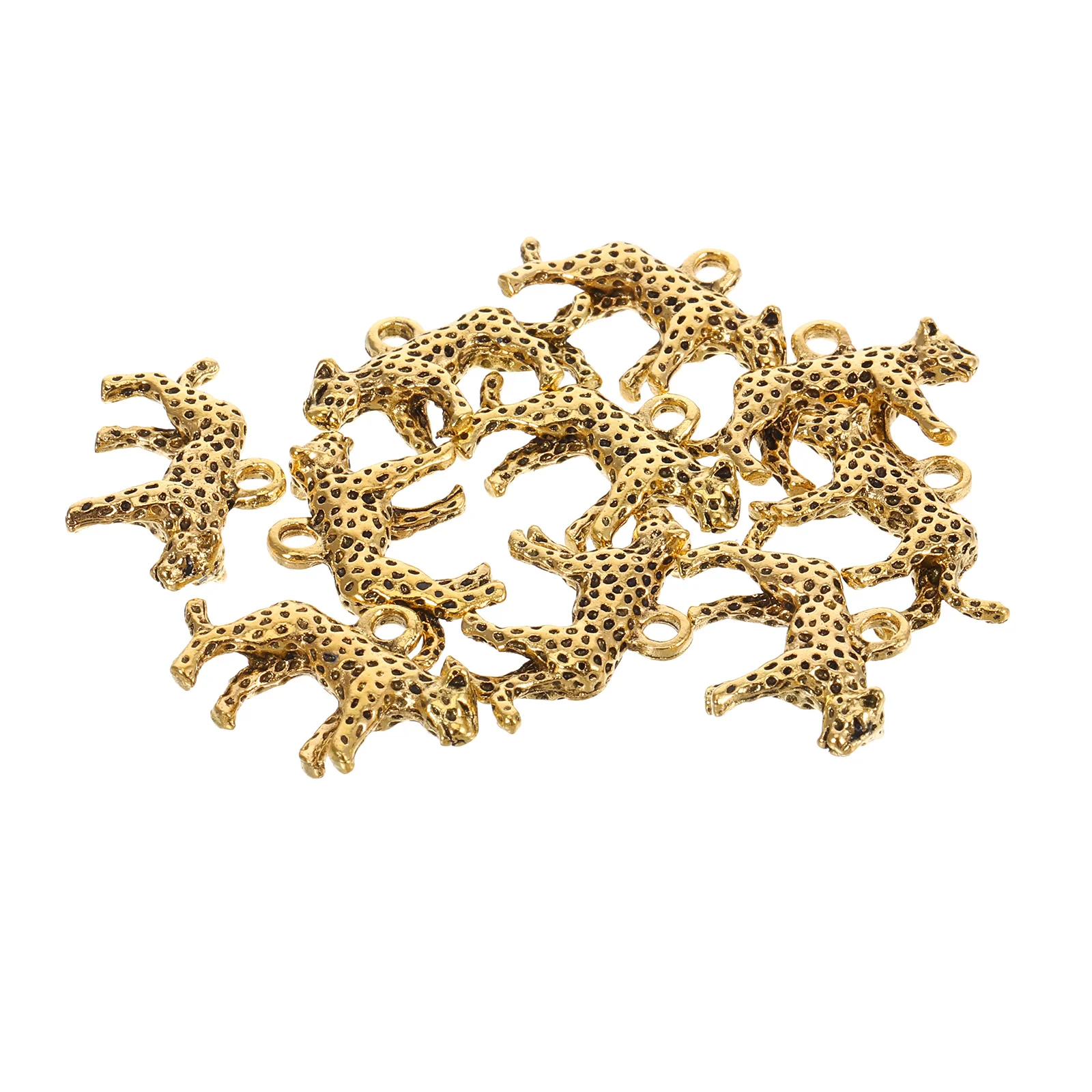 จี้รูปเสือดาว 3 มิติ 10 ชิ้น สำหรับทำเครื่องประดับ DIY จี้สำหรับสร้อยคอ สร้อยข้อมือ พวงกุญแจ งานฝีมือธีมสัตว์ จี้โลหะผสมสำหรับตกแต่ง