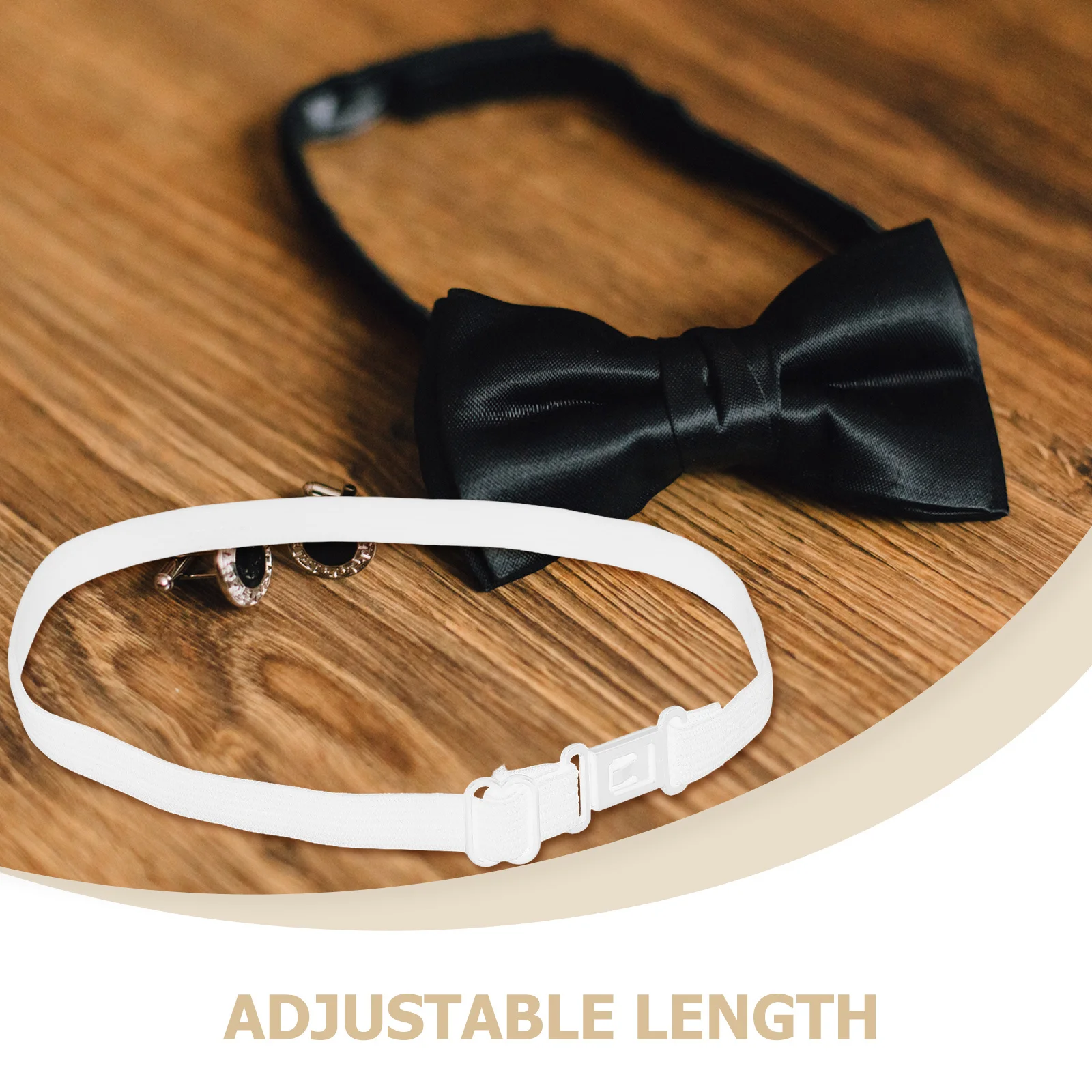 10Pcs Adjustable Bow Tie Extension Strap Neck Tie Extender Elastic Band for Wedding Work Business Casual Neckwear Accessories