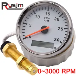 3000RPM Tachometer 85MM + Sensor Diesel Engine Marine Boat Car RPM Gauge Hour Meter Counter Digital Hourmeter Red customized